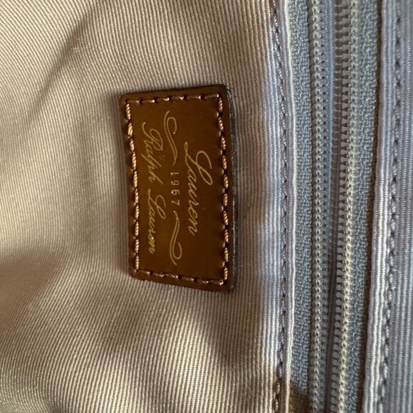 Ralph Lauren RLL Straw and Leather Tote Bag - Classic Tan with Buckle Detail - Picture 9 of 13